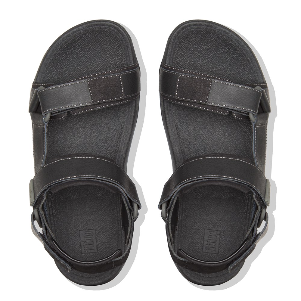 Fitflop Mens Sandals Black - Ryker Back-strap - 27OSTVWYU